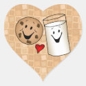 Cookies love Milk Friends Cartoon Heart Sticker