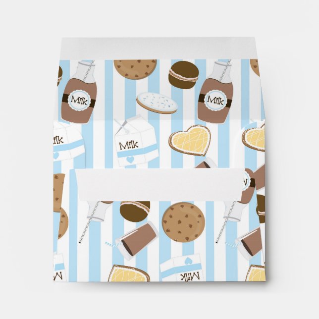 Cookies & Milk Blue Boys Party Invitation Envelope (Back (Bottom))