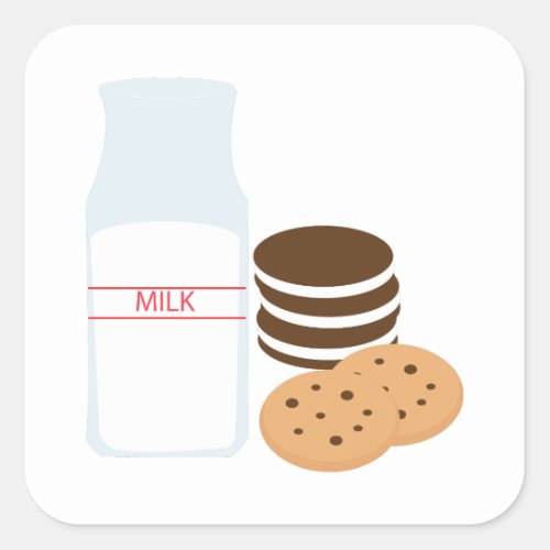 Cookies Milk Square Sticker