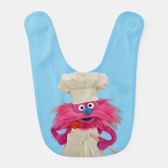 Cookie's Monster Food Truck | Gonger Posing Baby Bib (Front)
