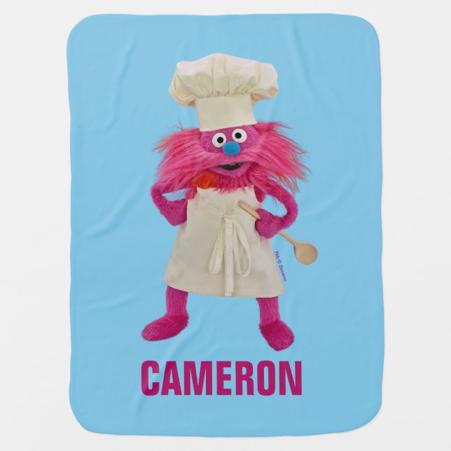 Cookie's Monster Food Truck | Gonger Posing Baby Blanket (Front)