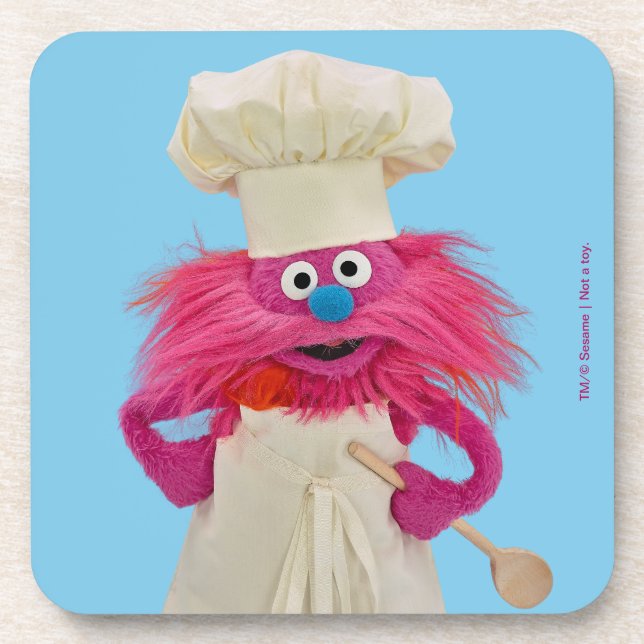 Cookie's Monster Food Truck | Gonger Posing Beverage Coaster (Front)