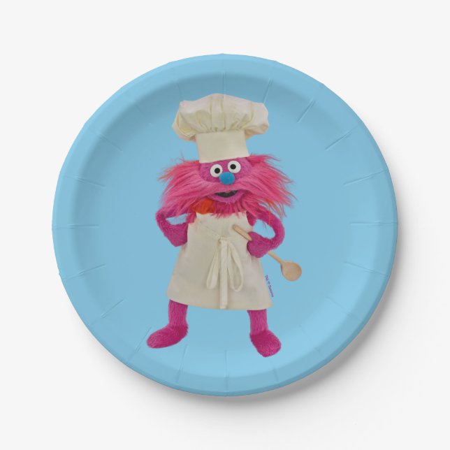 Cookie's Monster Food Truck | Gonger Posing Paper Plates (Front)