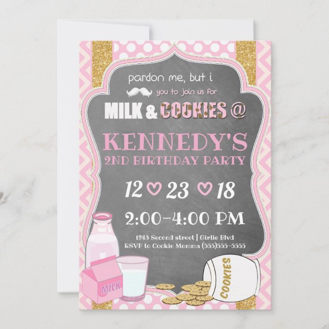 Cookies N Milk Invitation (Front)