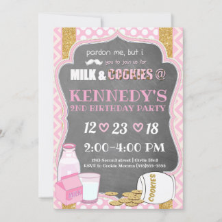 Cookies N Milk Invitation