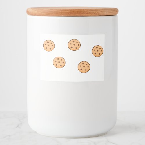 Cookies pattern on white food label