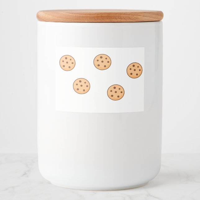 Cookies pattern on white food label (Front)