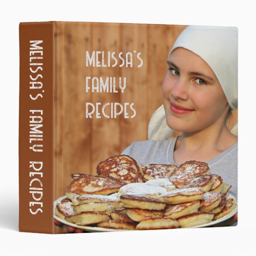 Cookies Photo Name Family Recipes Pancakes Brown  3 Ring Binder