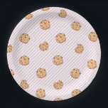 Cookies Pink stripes Birthday Party Paper Plates<br><div class="desc">cookies with pink stripes birthday party plates</div>