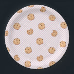 Cookies Pink stripes Birthday Party Paper Plates<br><div class="desc">cookies with pink stripes birthday party plates</div>