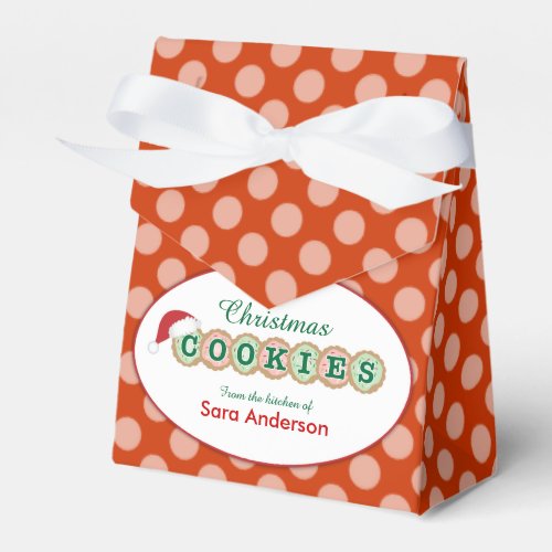 Cookies  Sprinkles Personalized Christmas Cookie Favor Boxes