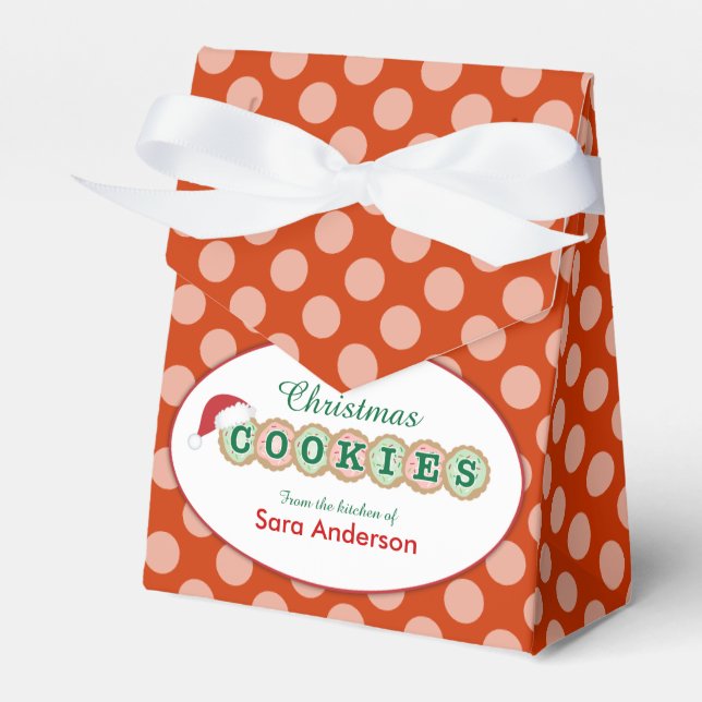 Cookies & Sprinkles Personalized Christmas Cookie Favor Boxes (Front Side)