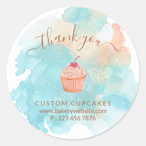 Cookies Sweets Pastry Bakery Ombre Berry Cupcake Classic Round Sticker