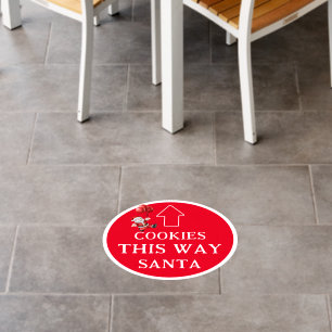 Cookies This Way Santa Arrow Red White Floor Decals