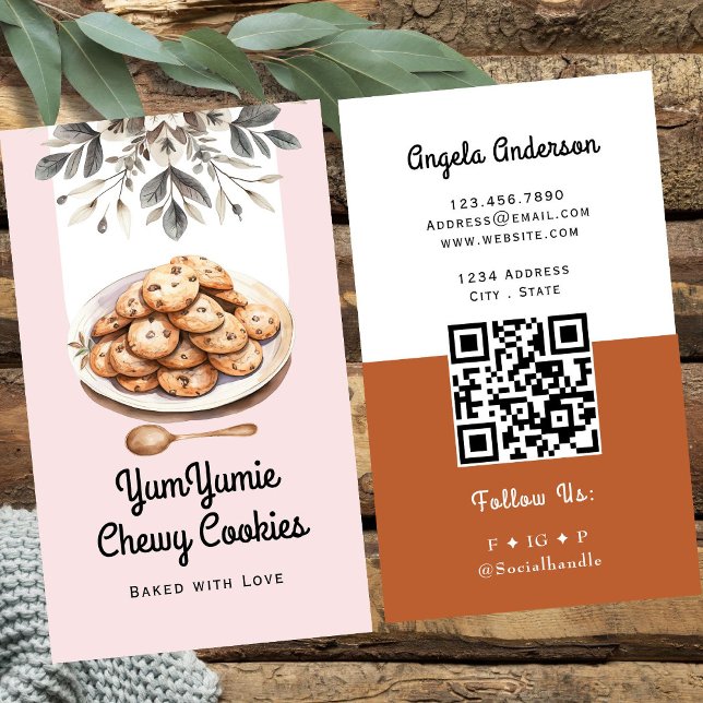 Cookies Trendy QR Code and Website Business Card (Creator Uploaded)