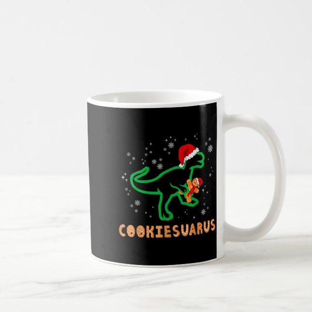Cookiesaurus Christmas Dinosaur Rex Sugar Cookie  Coffee Mug (Right)
