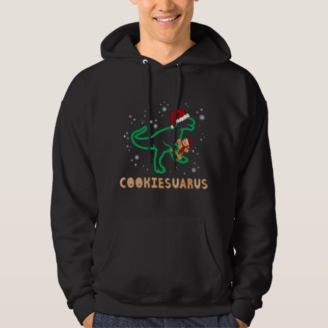 Cookiesaurus Christmas Dinosaur Rex Sugar Cookie Hoodie (Front)