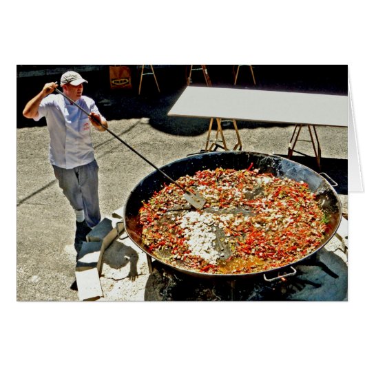 Cooking a giant paella cards (Front Horizontal)