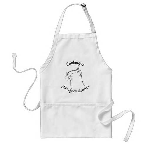 Cooking a purrfect dinner cat adult apron