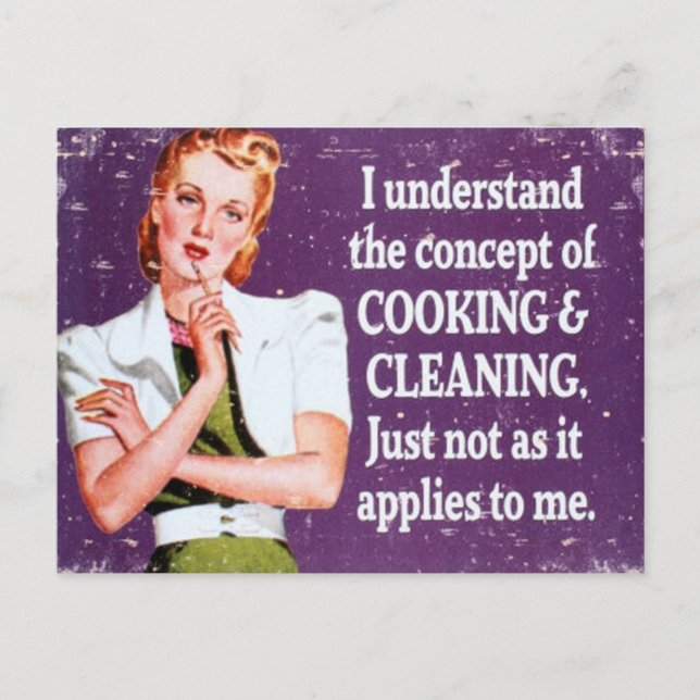 Cooking and Cleaning Postcard (Front)