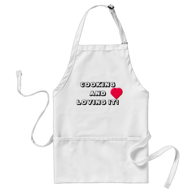 Cooking And Loving It Adult Apron (Front)