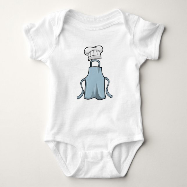 Cooking apron and Cooking hat Baby Bodysuit (Front)