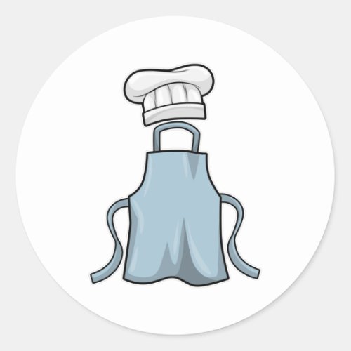 Cooking apron and Cooking hat Classic Round Sticker