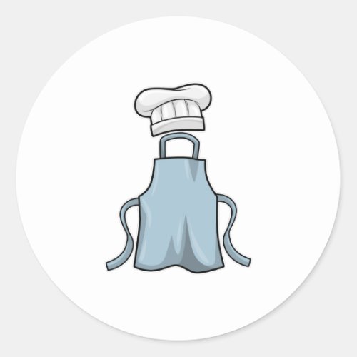 Cooking apron and Cooking hat Classic Round Sticker