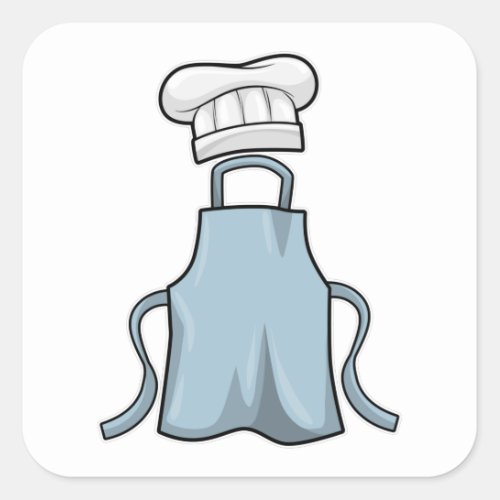 Cooking apron and Cooking hat Square Sticker