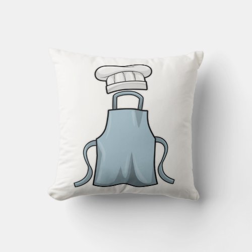 Cooking apron and Cooking hat Throw Pillow