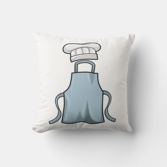 Cooking apron and Cooking hat Throw Pillow (Front)