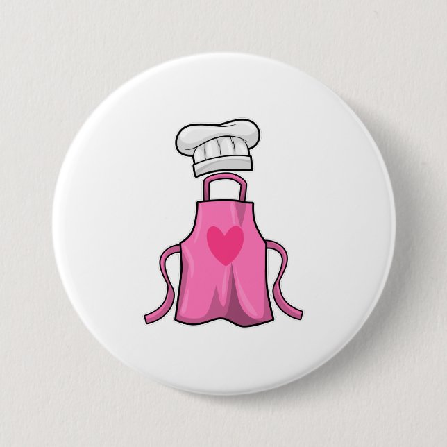 Cooking apron and Cooking hat with Heart Button (Front)