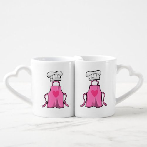 Cooking apron and Cooking hat with Heart Coffee Mug Set