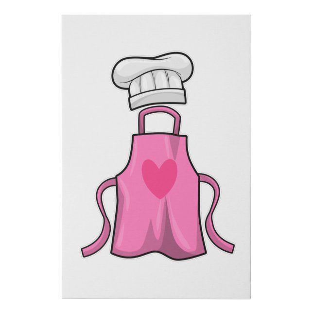 Cooking apron and Cooking hat with Heart Faux Canvas Print (Front)