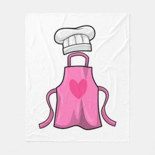 Cooking apron and Cooking hat with Heart Fleece Blanket
