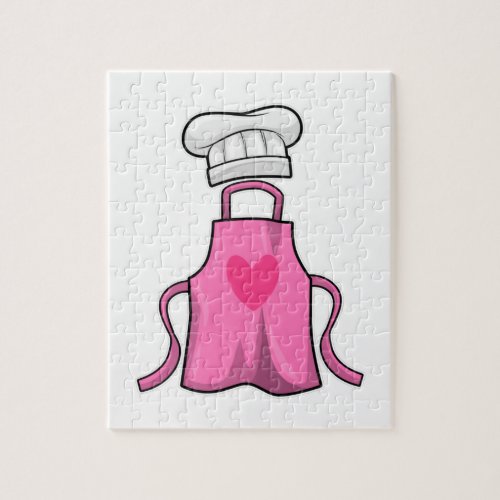 Cooking apron and Cooking hat with Heart Jigsaw Puzzle