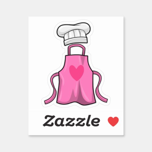 Cooking apron and Cooking hat with Heart Sticker