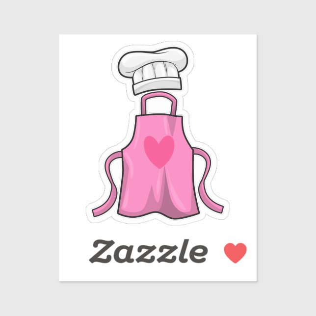 Cooking apron and Cooking hat with Heart Sticker (Sheet)
