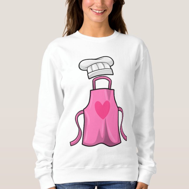 Cooking apron and Cooking hat with Heart Sweatshirt (Front)
