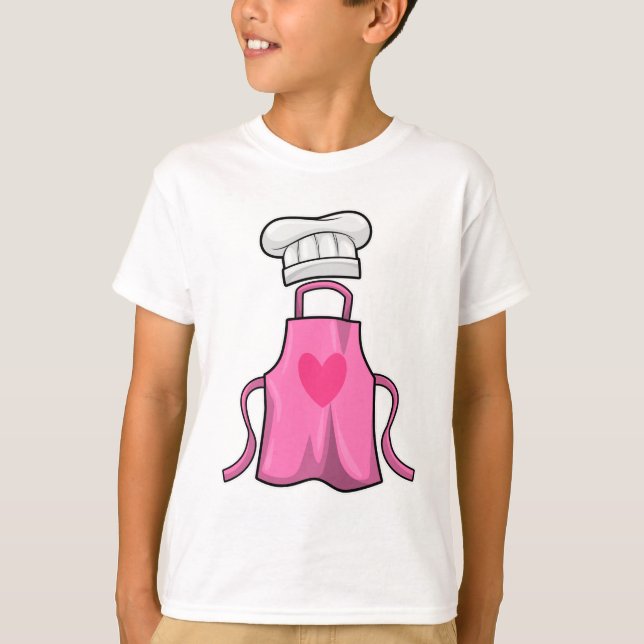 Cooking apron and Cooking hat with Heart T-Shirt (Front)