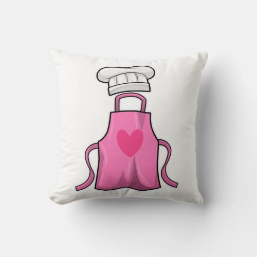 Cooking apron and Cooking hat with Heart Throw Pillow