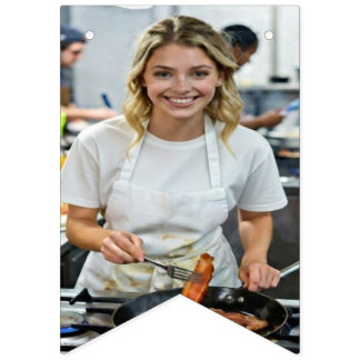 Cooking Bacon Photo Customize Bunting Flags