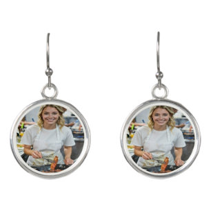 Cooking Bacon Photo Customize Earrings