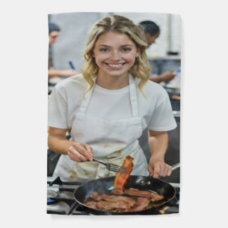 Cooking Bacon Photo Customize Garden Flag