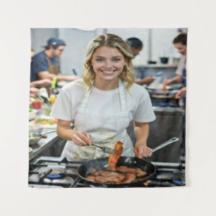 Cooking Bacon Photo Customize Tapestry