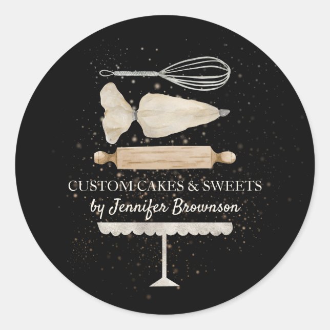 Cooking bakery chef custom business classic round sticker (Front)