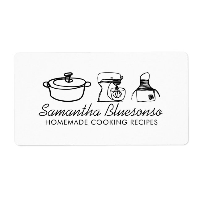 Cooking bakery homemade food minimal label (Front)