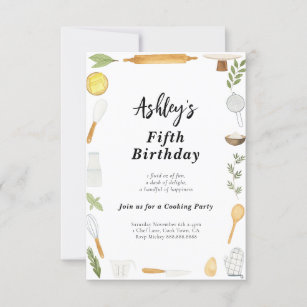 Cooking & Baking Birthday Invitation For Kids