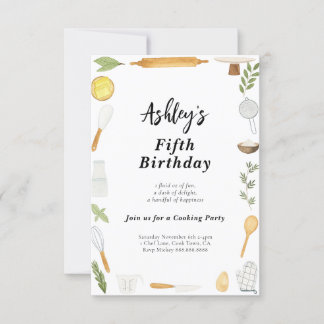 Cooking & Baking Birthday Invitation For Kids