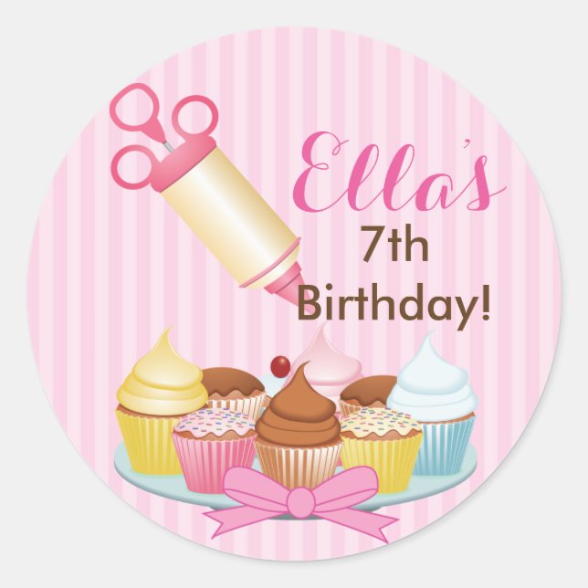 Cooking Baking Birthday Party Favor Stickers (Front)